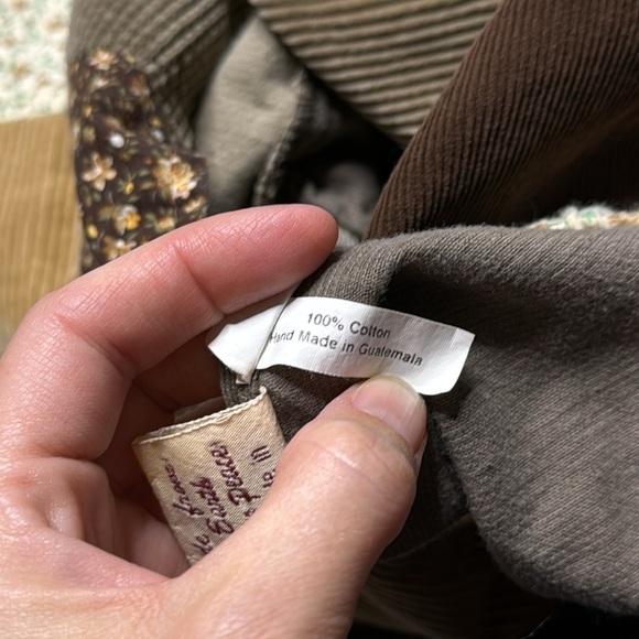 Gypsy Rose Festival Patchwork Grateful Dead Bear Brown Apron Top - Picture 9 of 9